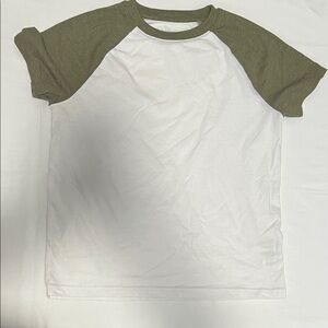 Cat & Jack Olive and White Raglan Tee